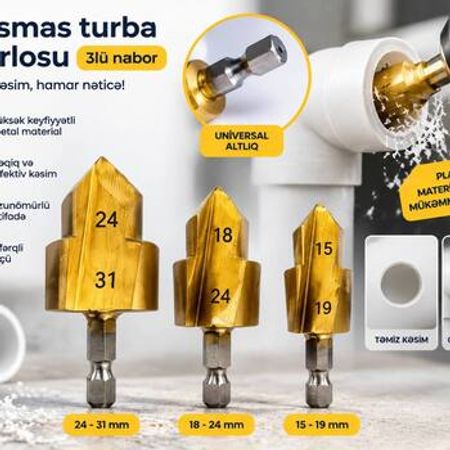 Plastik boru burğacı 3lü dəst – Bakı – ucuztap.az