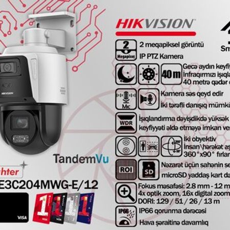 Hikvision 2MP IP PTZ kamerası DS-2SE3C204MWG-E/12 – Bakı – ucuztap.az