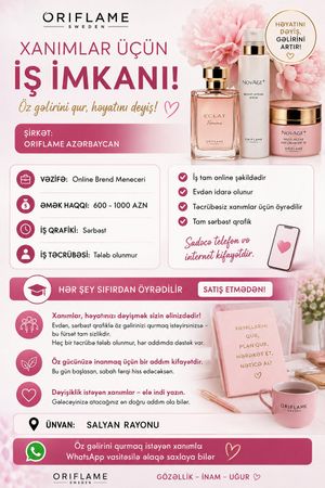 Xanımlara onlayn iş imkanı – Salyan – ucuztap.az