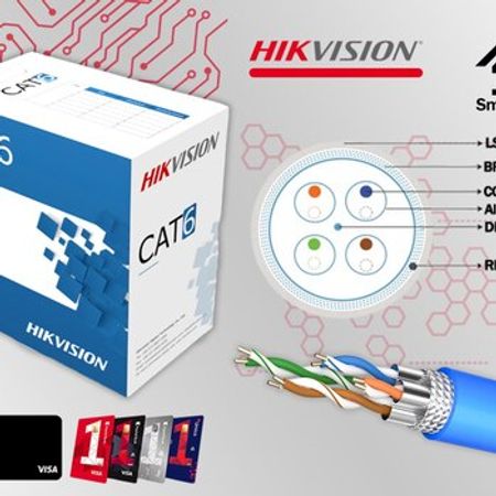 Hikvision LSZH 23AWG S/FTP Cat6A DS-1LN6AFPSL4/Blue – Şəbəkə avadanlıqları – ucuztap.az