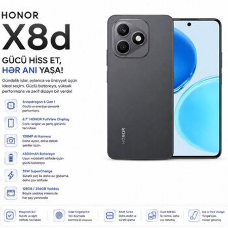 Honor X8d Velvet Black 512GB/8GB – Bakı – ucuztap.az