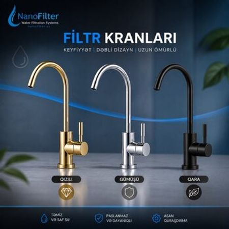 Su filteri xrom kran – Bakı – ucuztap.az