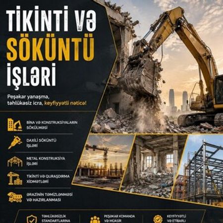 Tikinti və söküntü işləri – Bakı – ucuztap.az