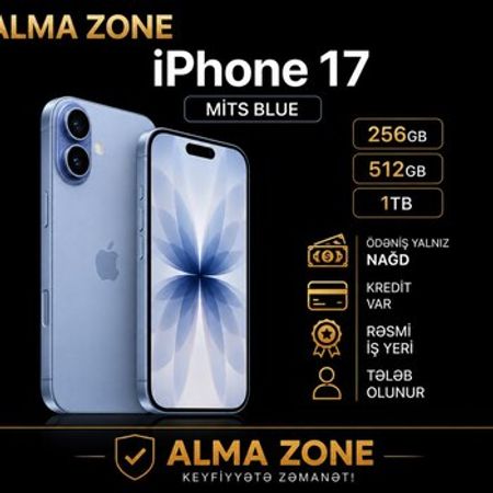 Apple iPhone 17 Mist Blue 256GB/8GB – Bakı – ucuztap.az