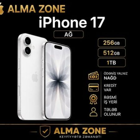 Apple iPhone 17 White 256GB/8GB – Bakı – ucuztap.az