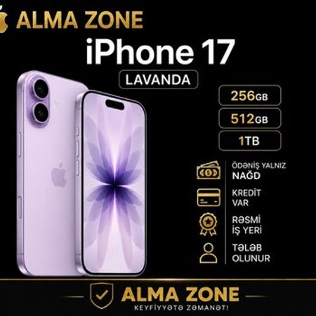 Apple iPhone 17 Lavender 256GB/8GB – Bakı – ucuztap.az