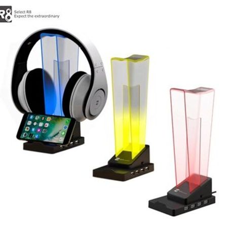 RGB qulaqlıq stendi R8 HT02 Holder + Usb Switch – Audio və video – ucuztap.az