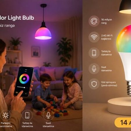 IMOU Ağıllı RGB Lampa – Wi-Fi, 16 Milyon Rəng | CL2B – Ev və bağ üçün işiqlandırma – ucuztap.az