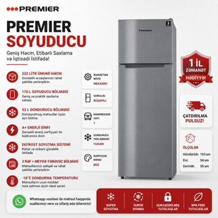 Soyuducu Premier PRM 222 TFDF/I – Xırdalan – ucuztap.az
