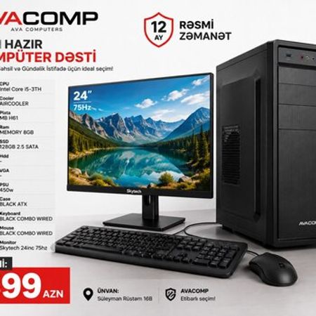 Ofis PC Desti PC+MONITOR+Keyboard&Mouse – Bakı – ucuztap.az