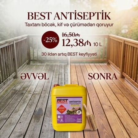 BEST ANTİSEPTİK – Taxta böcəklərinə və çürüməyə qarşı qoruyucu vasitə – Bakı – ucuztap.az