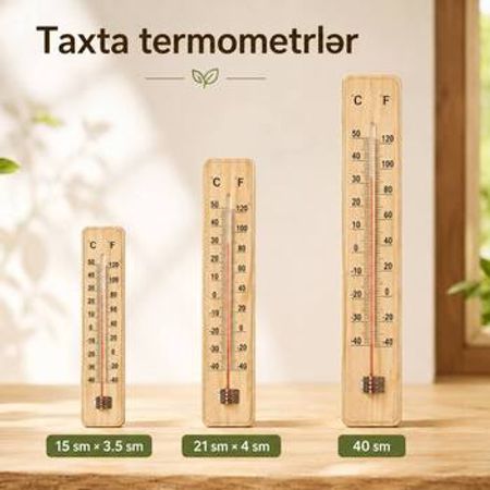Taxta termometr 15sm*3.5sm /21sm*4sm/ 40 sm – Bakı – ucuztap.az