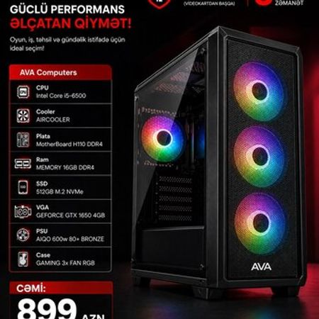 Gaming PC i5+16GB+512GB+ VGA 4GB – Bakı – ucuztap.az