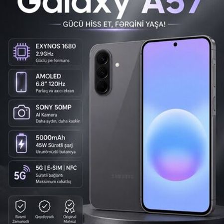 Samsung Galaxy A57 5G Awesome Grey 128GB/8GB – Bakı – ucuztap.az