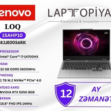 Lenovo LOQ 15IRX10 83JE00S6RK – Bakı – ucuztap.az