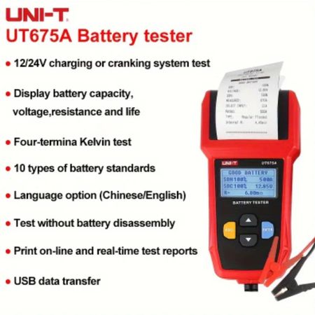 Avtomobil akkumulyatoru sınaq testeri UNI-T UT 675A – Bakı – ucuztap.az