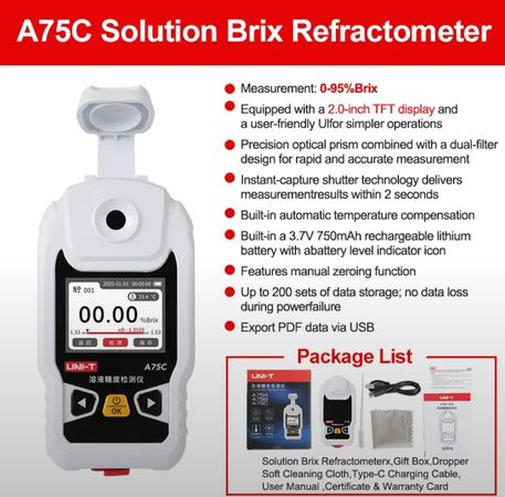 Şəkər refraktometri UNI-T A75C – Bakı – ucuztap.az