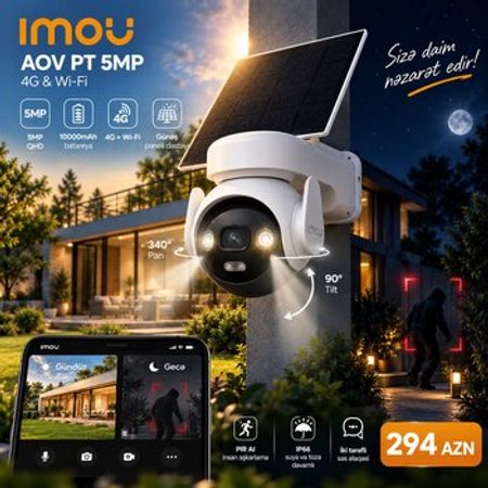 IMOU 5MP Günəş Panelli 4G SIM Kart Kamera – AOV PT – Bakı – ucuztap.az