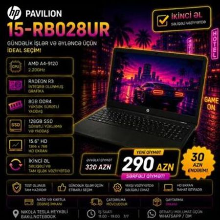 HP Pavilion 15-RB028UR – Noutbuklar və Netbuklar – ucuztap.az
