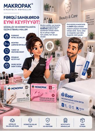 Ağ və çəhrayı nitril əlcək və örtüklər – Bakı – ucuztap.az