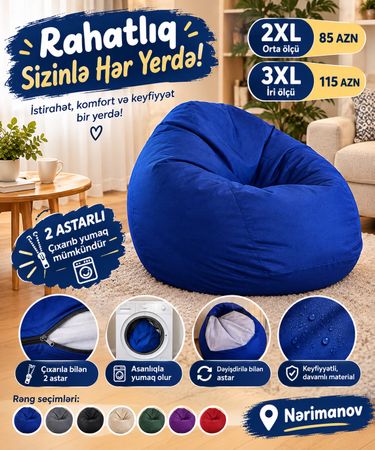Kreslo, Dəri, Mavi – Bakı – ucuztap.az