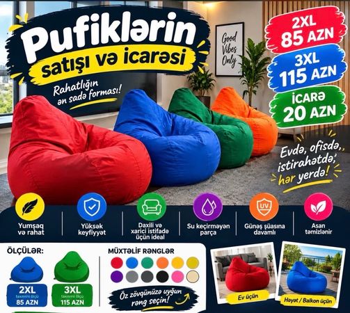 Kreslo, Dəri, Mavi – Bakı – ucuztap.az