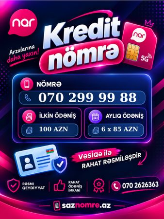 Nar nömrə – (070) 299-99-88 – Xırdalan – ucuztap.az