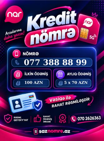 Nar nömrə – (077) 388-88-99 – Xırdalan – ucuztap.az