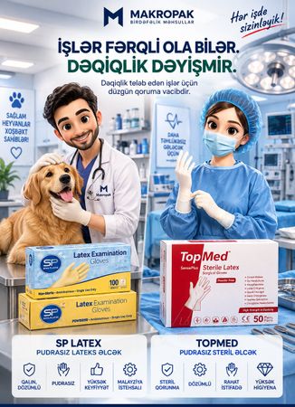Pudrasız steril və qeyri steril lateks əlcəklər – Bakı – ucuztap.az