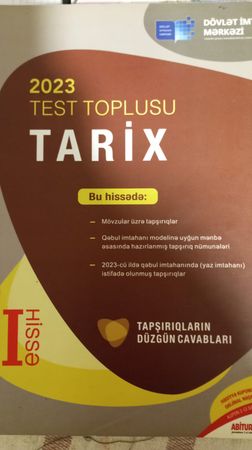 Tarix test toplusu 2023 1ci hisse – Kitab və jurnallar – Bakı – ucuztap.az