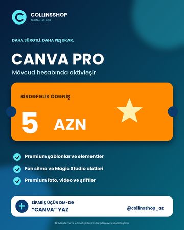 Canva Pro Premium Hesab – Sürətli Təhvil (Zəmanətli) – Bakı – ucuztap.az
