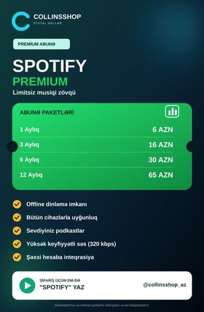 Spotify Premium Abunəliyi | Şəxsi Hesaba Rəsmi Aktivləşmə () – Bakı – ucuztap.az