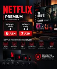 Netflix Premium 1 Aylıq Abunəlik | 4K UHD Keyfiyyət (-dən Başlaya