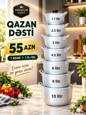 7 Ədədli qazan dəsti – mətbəxiniz üçün ideal – Bakı – ucuztap.az