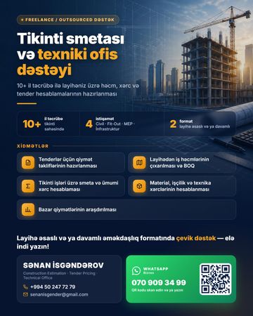 Tender qiymət təklifi, BOQ və smeta hazırlanması – Bakı – ucuztap.az