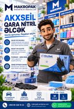 Akxseil - qara nitril əlcək S,M,L