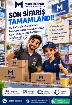 Birdəfəlik məhsullar - Makropak – Bakı – ucuztap.az