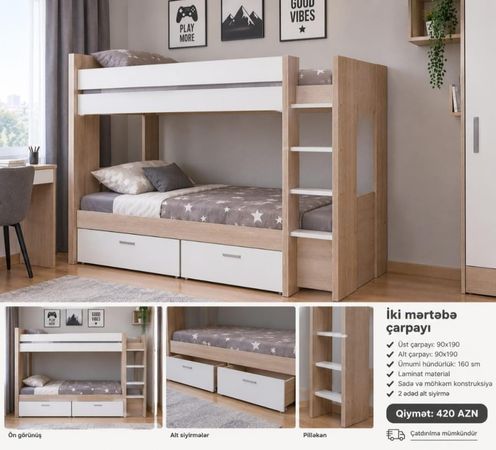 İkimərtəbəli çarpayı – Mebel və interyer – Bakı – ucuztap.az