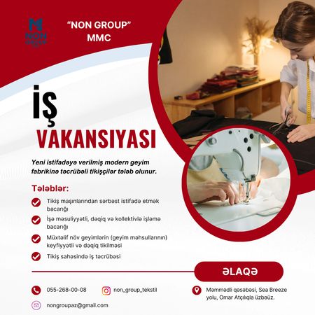 Məmmədli Qəsəbəsində Yerləşən Fabrikə Tikişçilər Axtarilir – Bakı – ucuztap.az