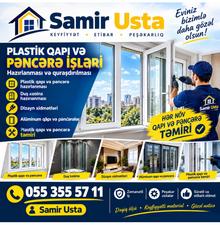 Plastik Qapi Pençere Aliminum Şüşe Usta