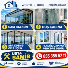 Cam Balkon Duş Kabina Aliminum Usta