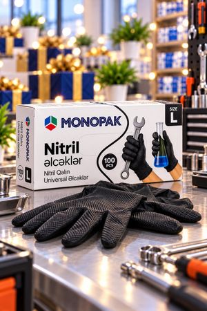 Qara nitril usta əlcəyi Monopak – Bakı – ucuztap.az