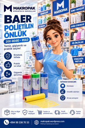 Pasiyent önlüyü polietilen 200 vərəq – Bakı – ucuztap.az