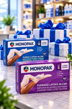 Monopak lateks əlcəklər 100 ədədli – Bakı – ucuztap.az