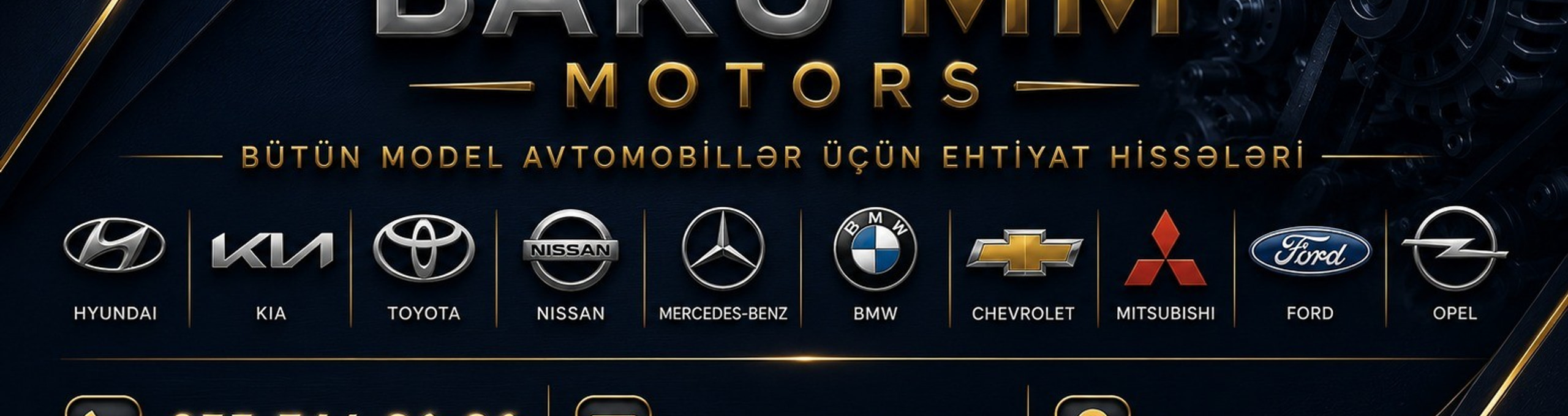 Baku MM Motors mağazası banneri