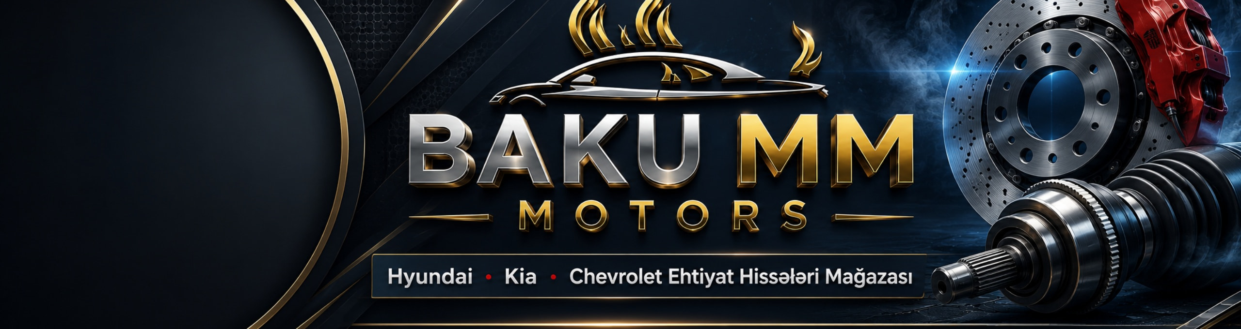 Baku MM Motors mağazası banneri
