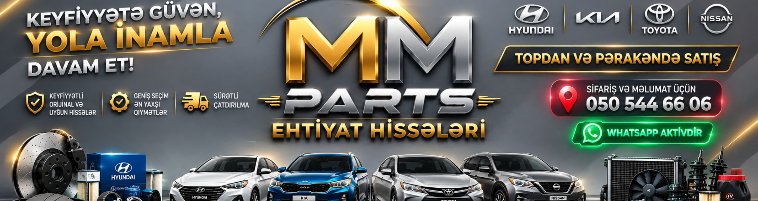 Baku MM Motors mağazası banneri