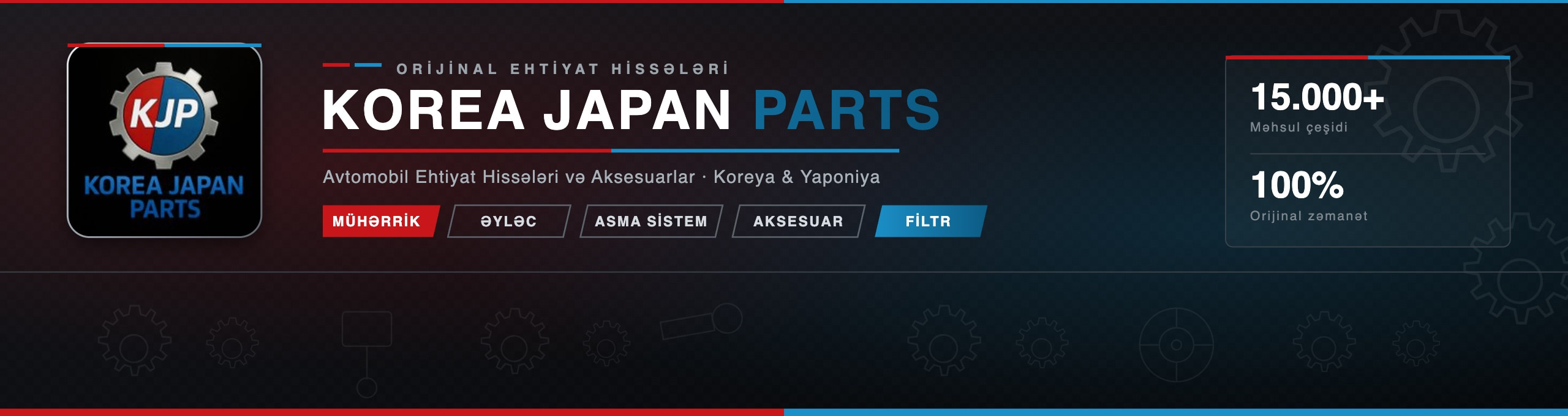 KOREA JAPAN PARTS mağazası banneri