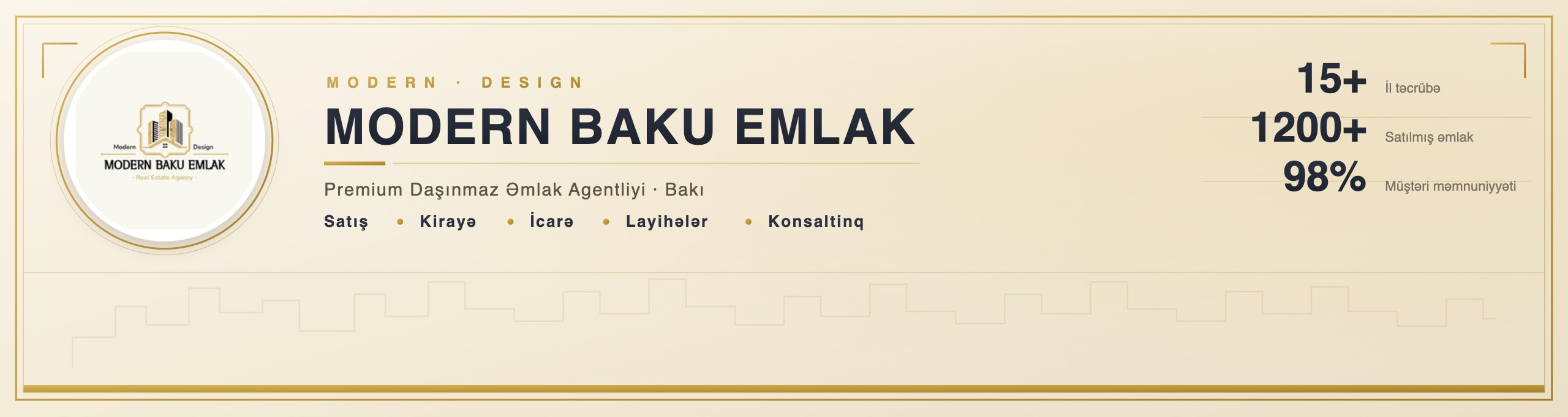 Modern Baku Emlak mağazası banneri