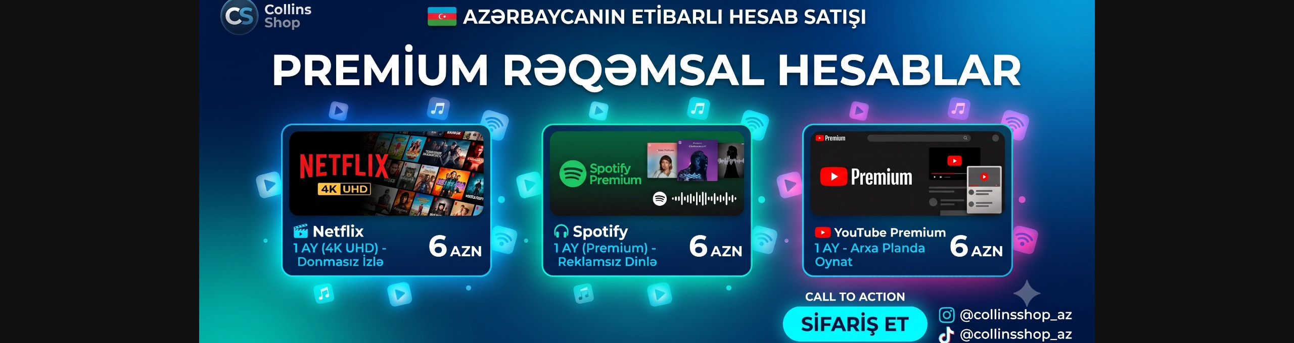 Collins Shop (Həmid Babayev) mağazası banneri